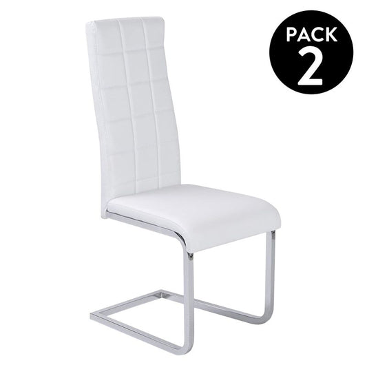 Pack 2 Sillas De Comedor Comet Polipiel Metal, Blanco, 42 X 104 X 52cm_0