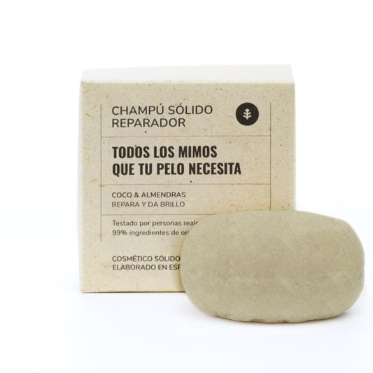 Champô Sólido Reparador de Coco e Amêndoa Planeta Huerto 85 g