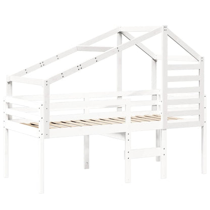 Techo De Cama Infantil Madera Maciza Pino Blanco 188x97x113 Cm_2