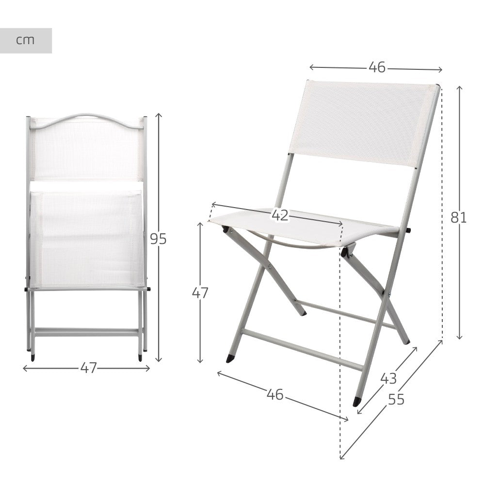 Silla Plegable Jardín Tejido Reforzado Blanca Aktive_3