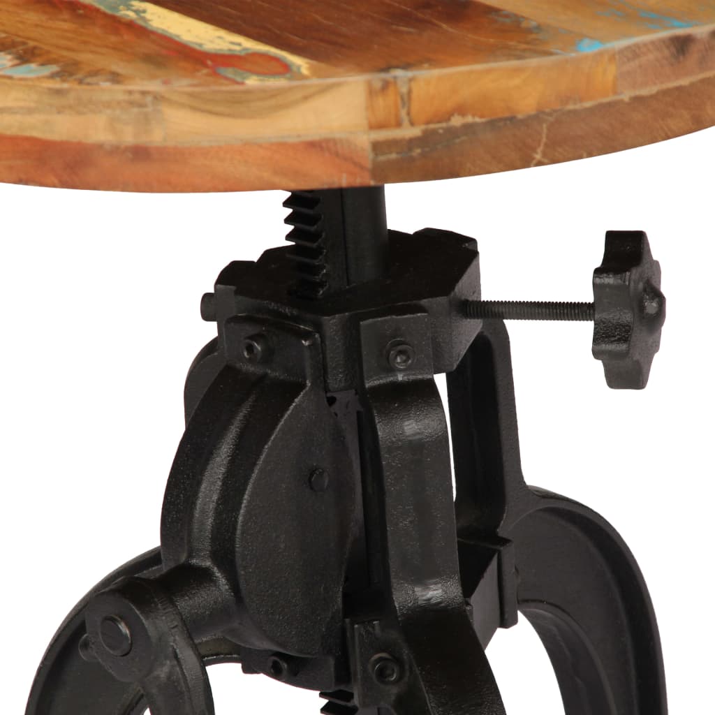 Mesa Auxiliar Madera Reciclada Y Hierro Fundido 45x(45-62) Cm_2