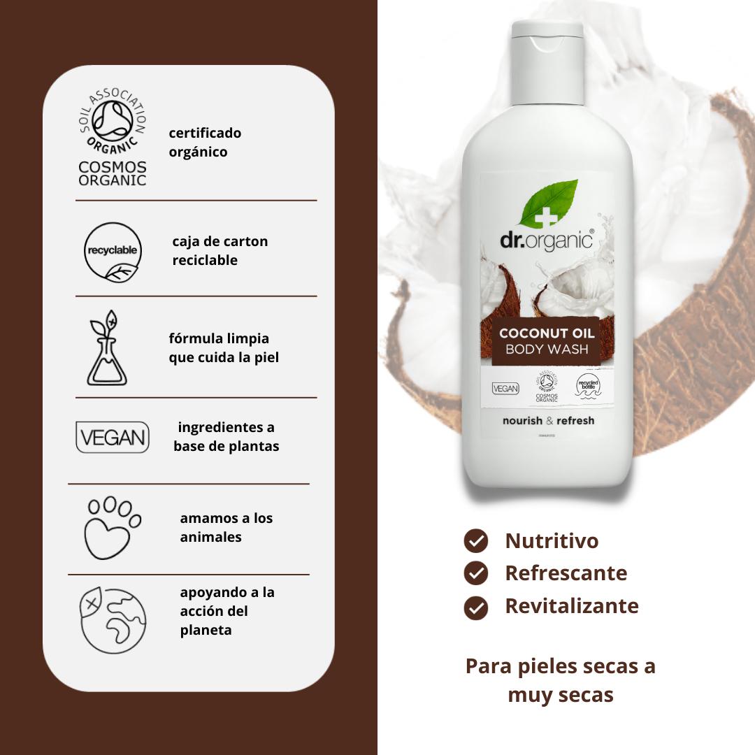 Gel corporal de óleo de coco Dr. Organic 250ml