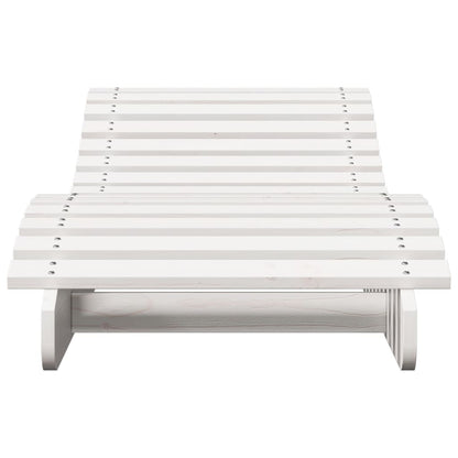 Tumbona De Madera Maciza De Pino Blanca 205x60x31,5 Cm / Vetonek_4