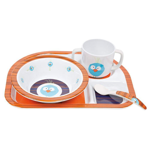 dish set wildlife birdie 5 pzas