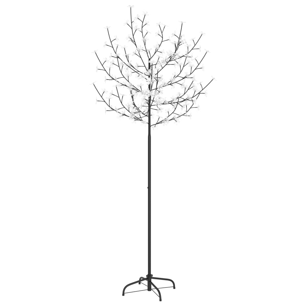 Vidaxl Árbol De Navidad 200 Leds Blanco Cálido Flores De Cerezo 180 Cm_0