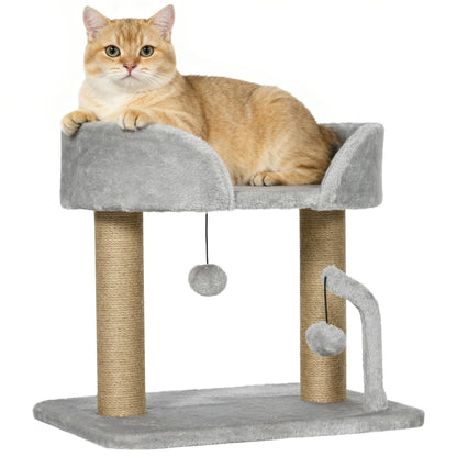 Pawhut Árbol Rascador Para Gatos Pequeños Altura 42 Cm 48x38x42 Cm Gris Claro_0
