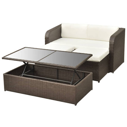 Vidaxl Set Muebles De Jardín 4 Piezas Y Cojines Ratán Sintético Marrón_4
