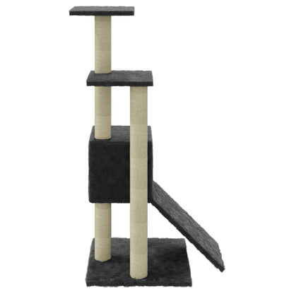 Rascador Para Gatos Con Postes De Sisal Gris Oscuro 92 Cm_5
