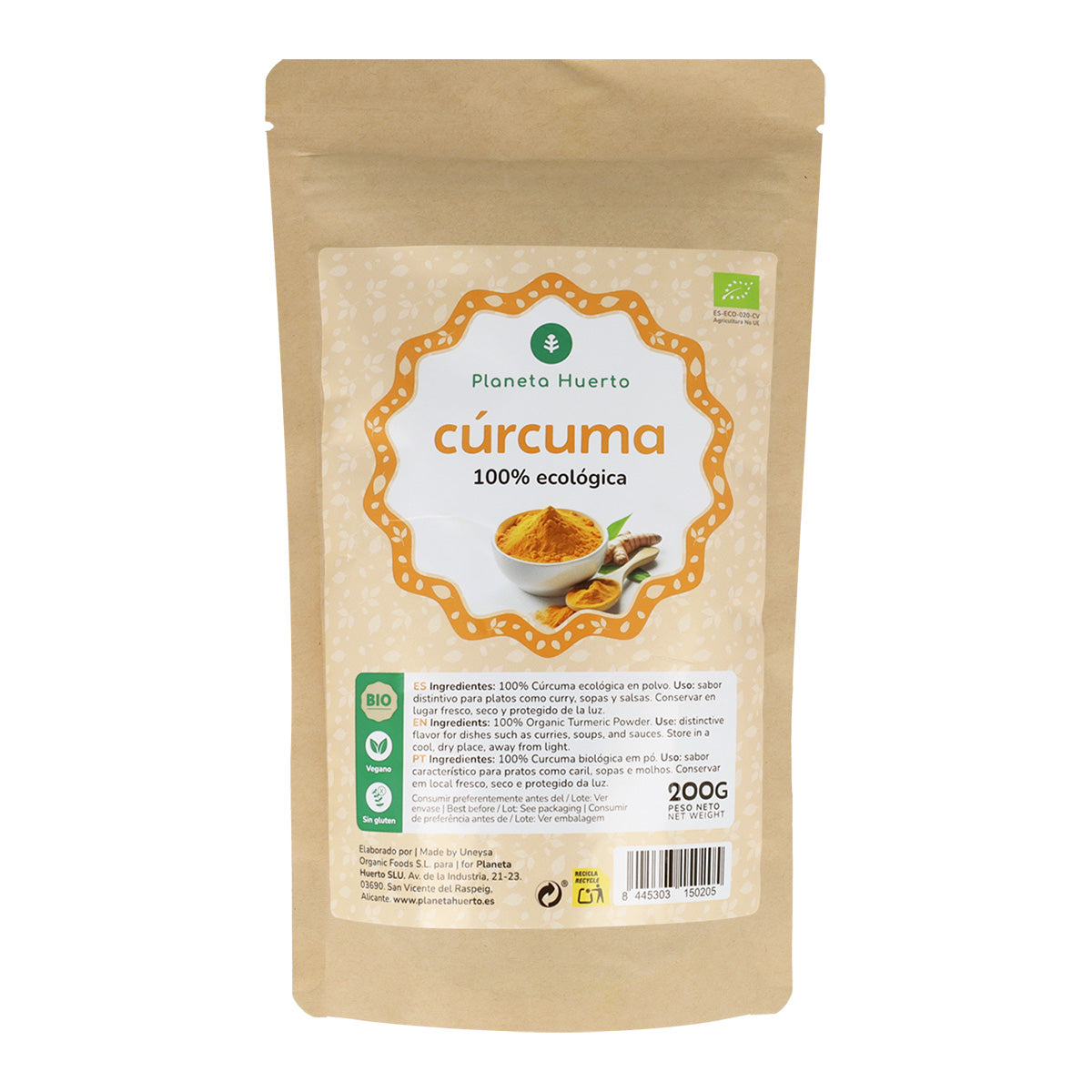 Cúrcuma em pó ECO Planeta Huerto 200g