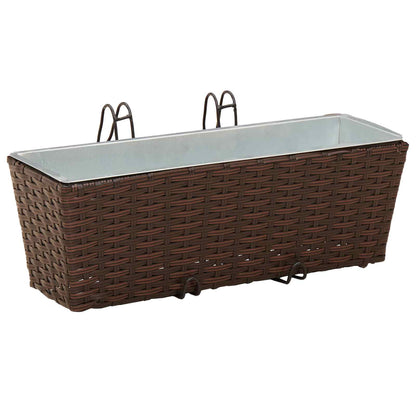Barandilla 2 Uds. Marrón 50 X 17 X 17 Cm Metal_2
