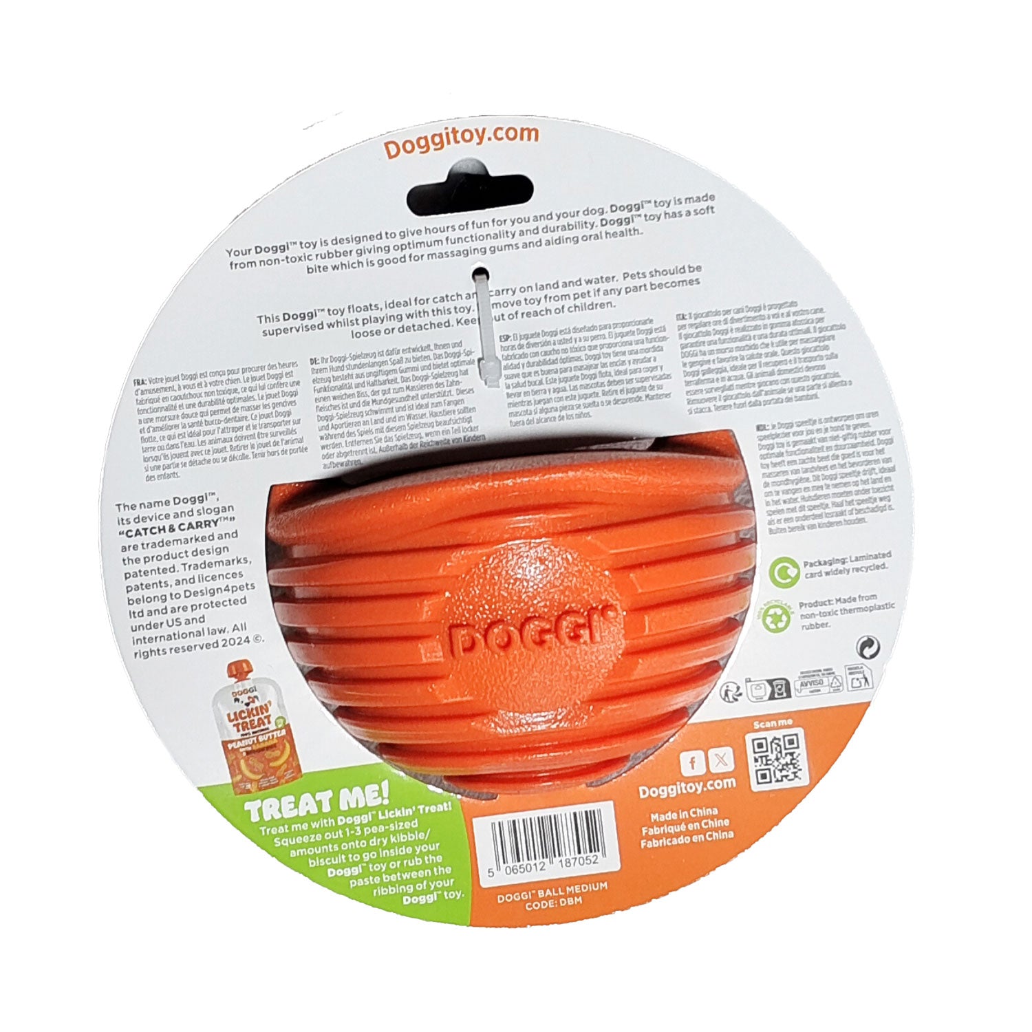 Juguete Para Perro Pelota Con Asa Doggi Ball Talla M 18x18x10 Cm_1