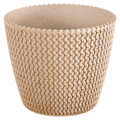 Macetero Color Ocre,sin Depósito , Colección Splofy Eco Wood De 25,9cm X 25,9cm X 22cm Cm, Capacidad De 8 L._0