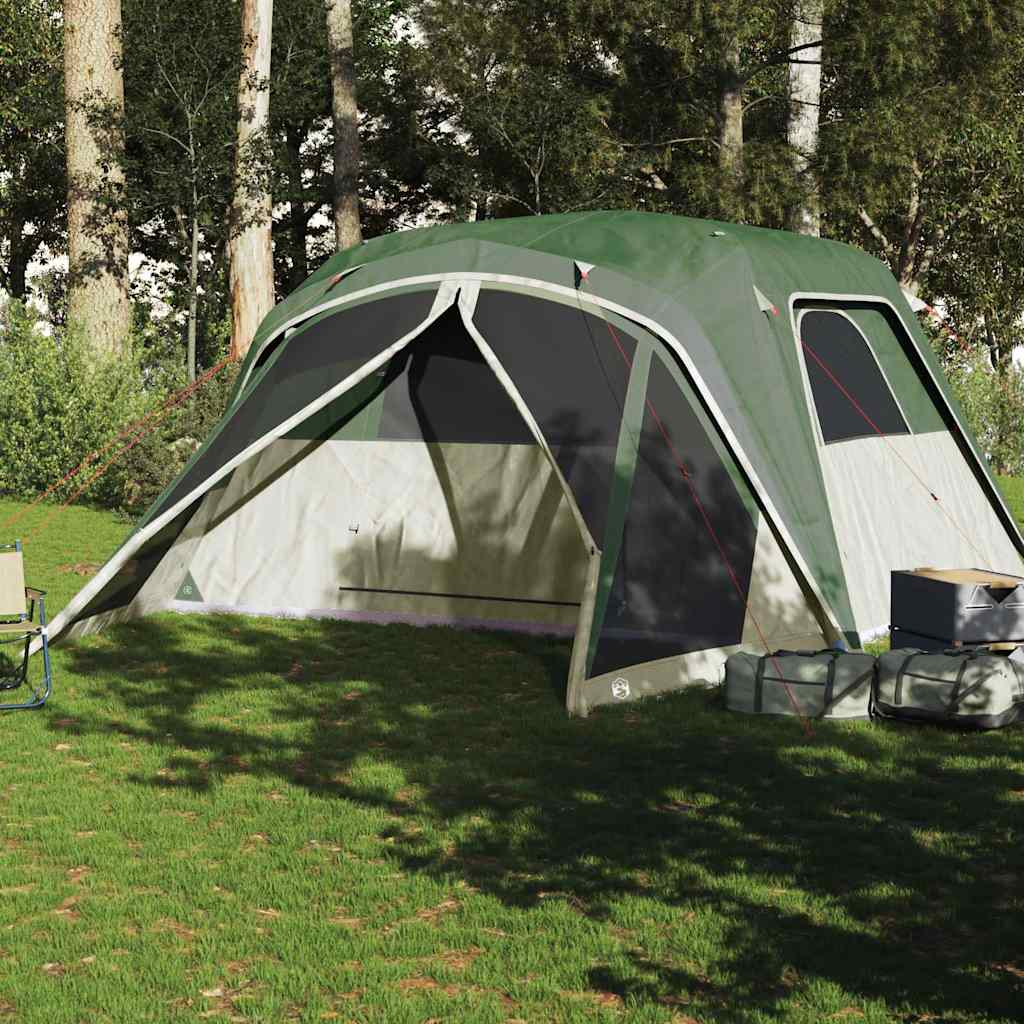Tienda Campaña Familiar Con Porche 6 Personas Impermeable Verde_2