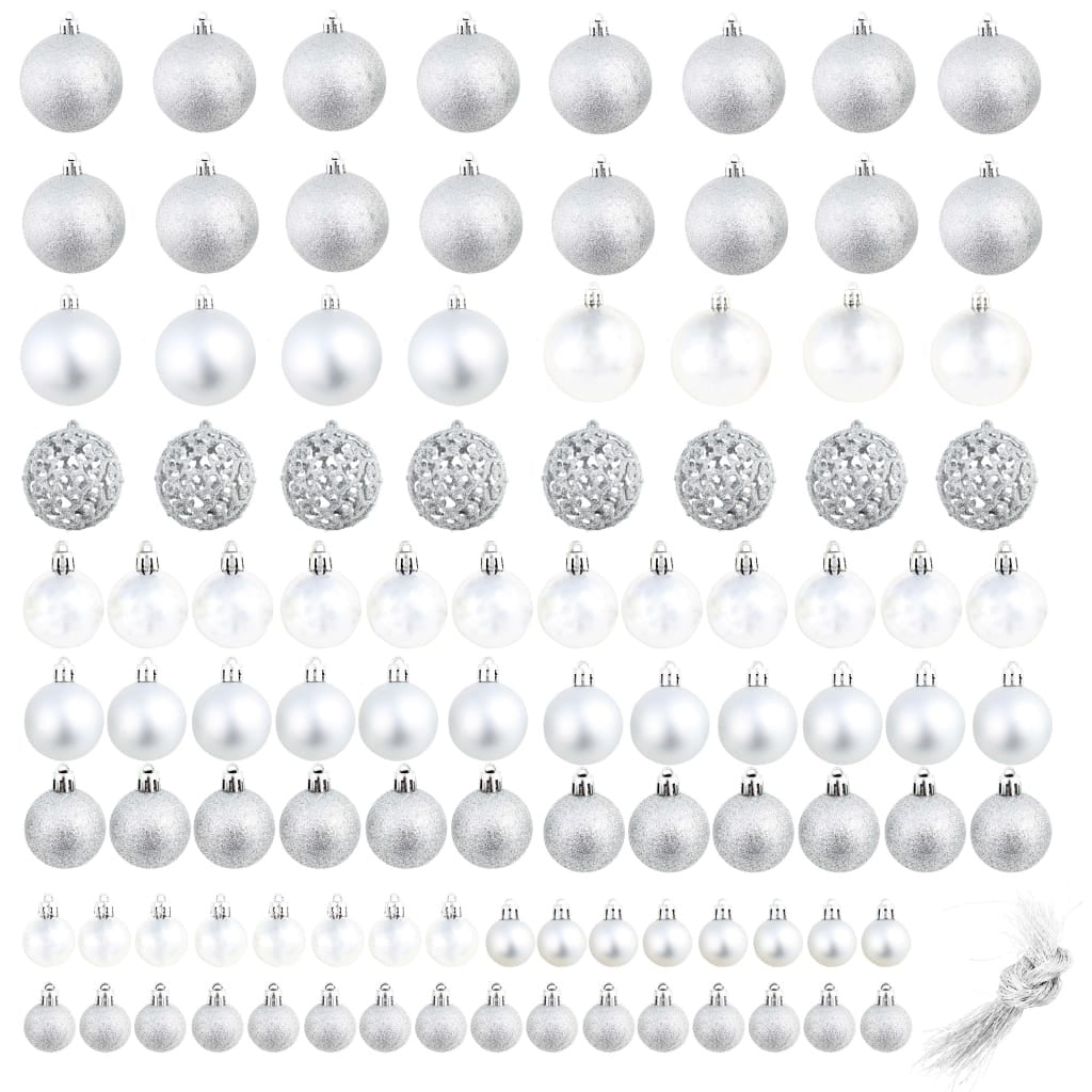 Vidaxl Lote De Bolas De Navidad 100 Unidades Plateadas 3/4/6 Cm_1