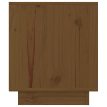 Mesita De Noche De Madera Maciza De Pino Marrón Miel 40x34x40cm_4