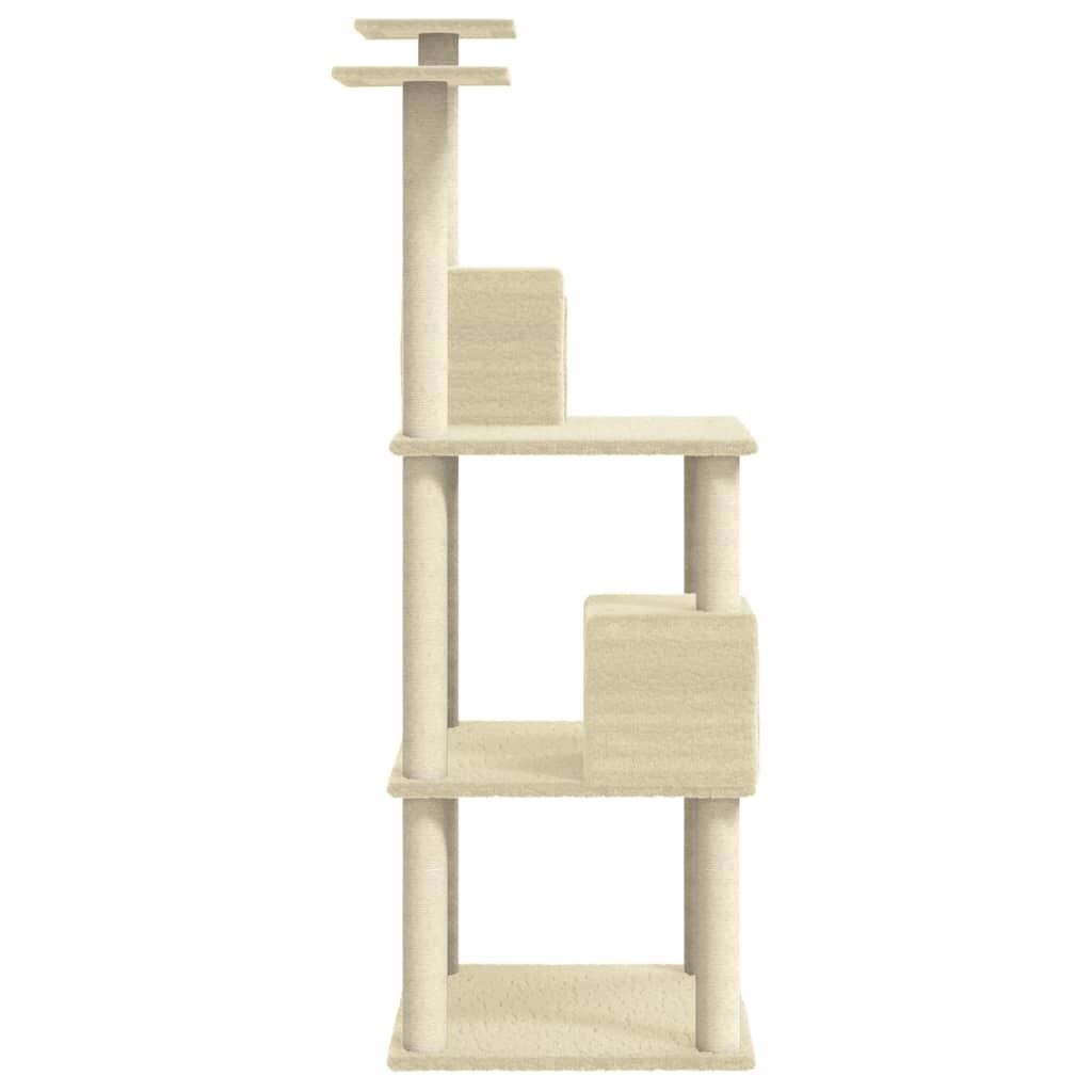 Vidaxl Rascador Para Gatos Con Postes De Sisal Color Crema 141 Cm_4