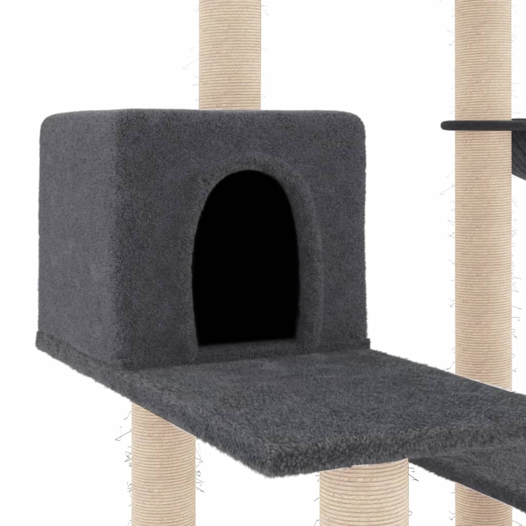 Rascador Para Gatos Con Postes De Sisal Gris Oscuro 82,5 Cm_5