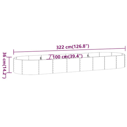 Jardinera Arriate Acero Galvanizado Plata 322x100x36 Cm_5
