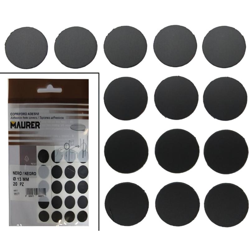 Tapatornillos Adhesivos Negro (blister 20 Unidades)