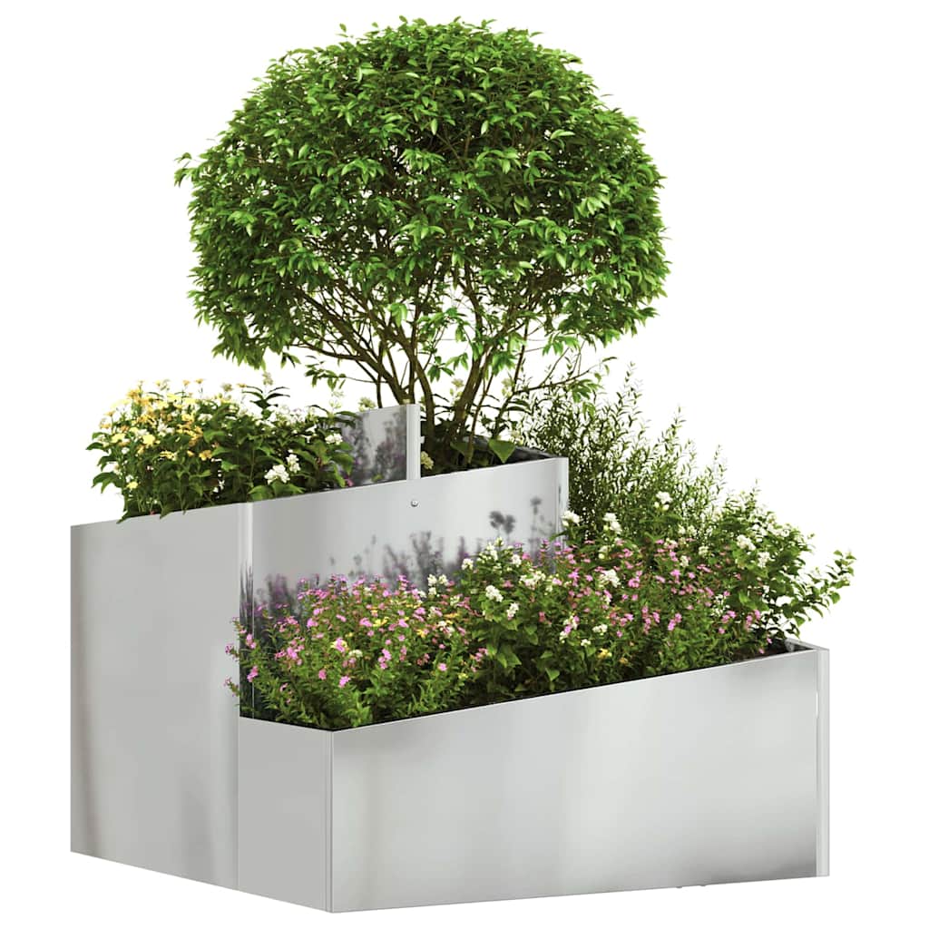 Macetero De Jardín Plateado 60 X 60 X 50 Cm Acero Galvanizado_2