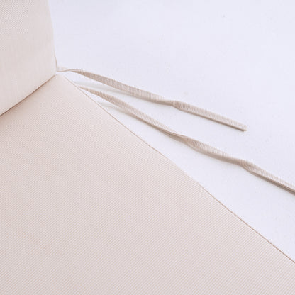 Pack 2 Cojines Para Tumbona De Exterior Estándar Lux Color Crema, Tamaño 196x60x5 Cm, Repelente Al Agua, Desenfundable_3