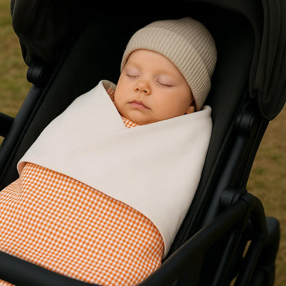 Manta De Algodón Orgánico Rex Blanco Y Vichy_4