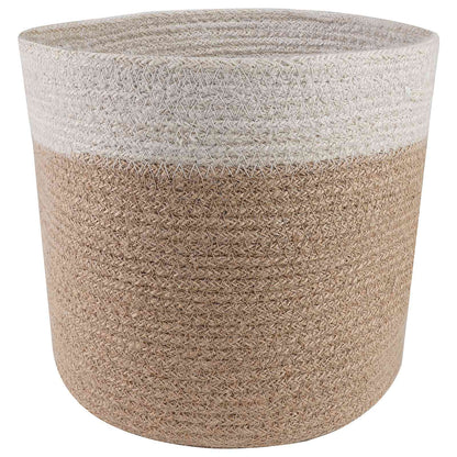 Set De Macetas De Planta 2 Uds. Natural Y Blanco Ø 21 X 21 Cm_2