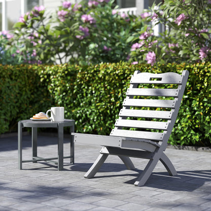 Outsunny Silla De Jardín De Madera Con Diseño Listones Y Respaldo Inclinado Gris_1