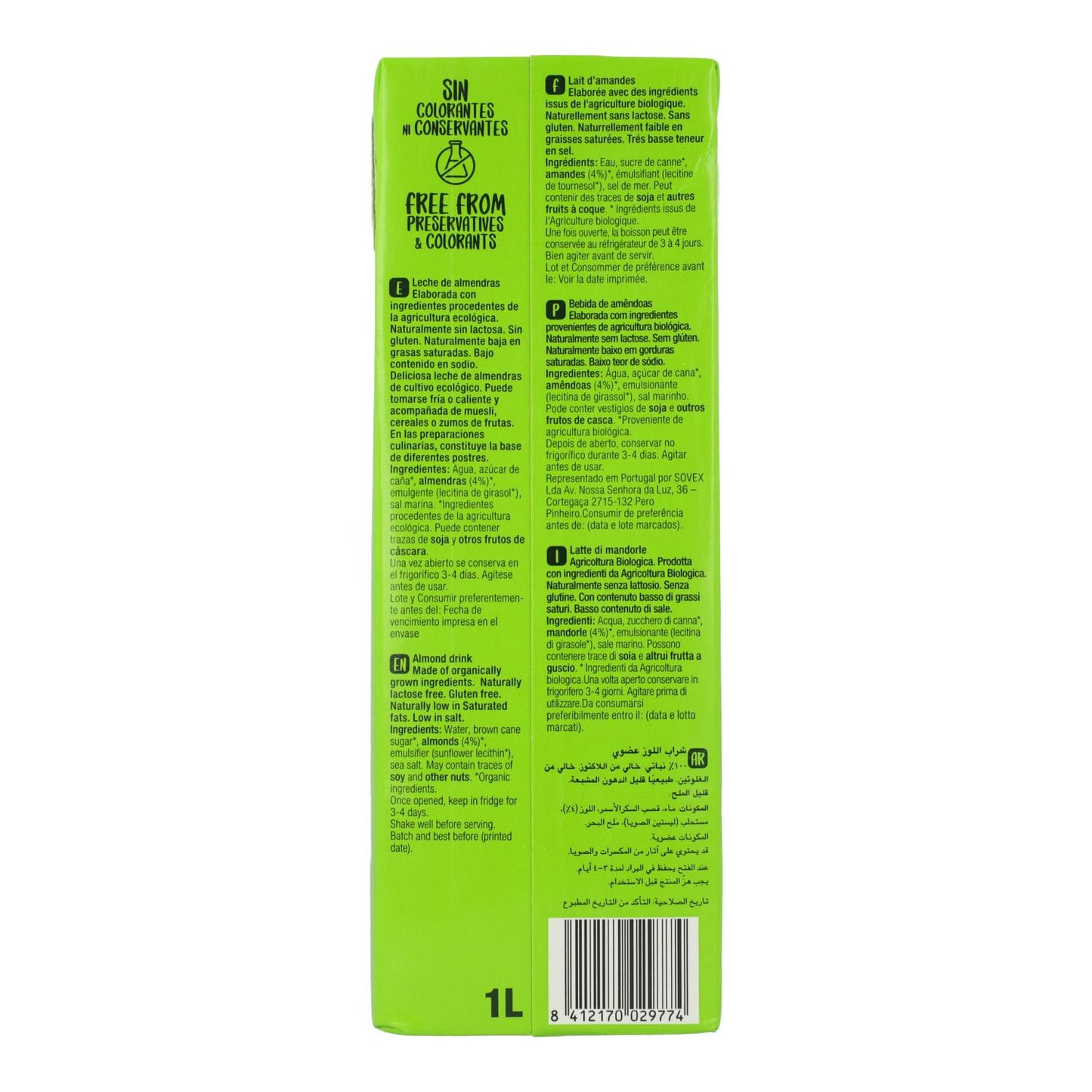 Leite de Amêndoa Biológico Santiveri 1 L