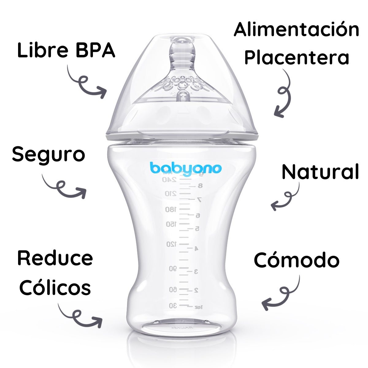 Biberón Anticólico 260ml Imitación Pecho Natural Nursing_5