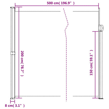 Vidaxl Toldo Lateral Retráctil De Jardín Marrón 140x500 Cm_2