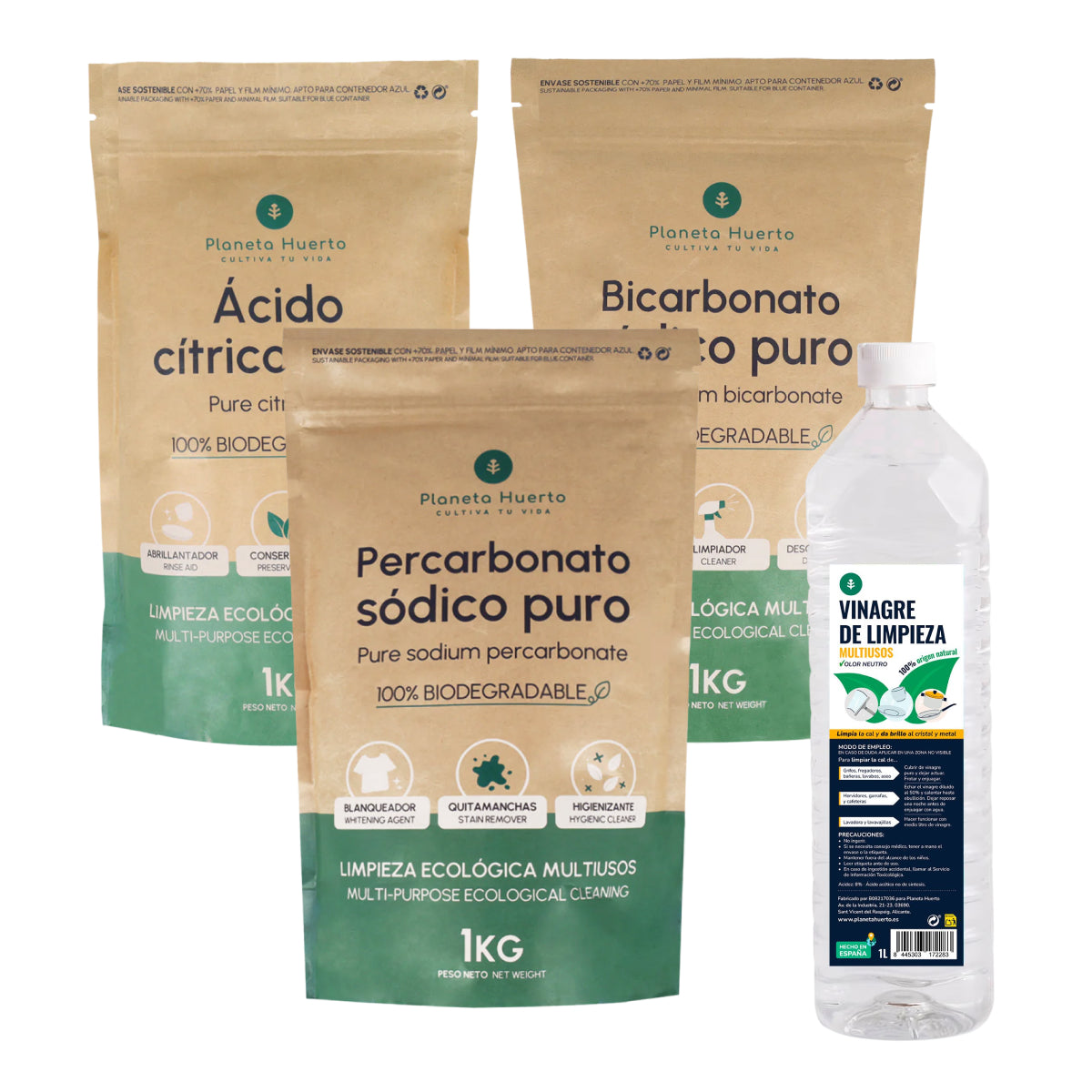 Pacote de limpeza sustentável Planeta Huerto