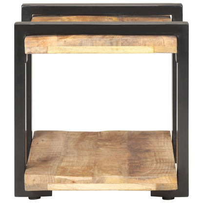 Mesita De Noche De Madera De Mango Rugosa 50x40x40 Cm_1