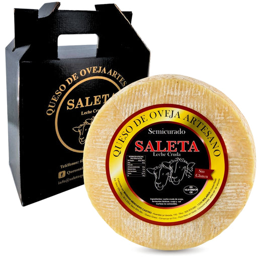 Queso Semicurado Entero De Oveja Con Caja Gourmet (1,3 Kg) | Elaboración Artesana Quesos De La Mancha_0