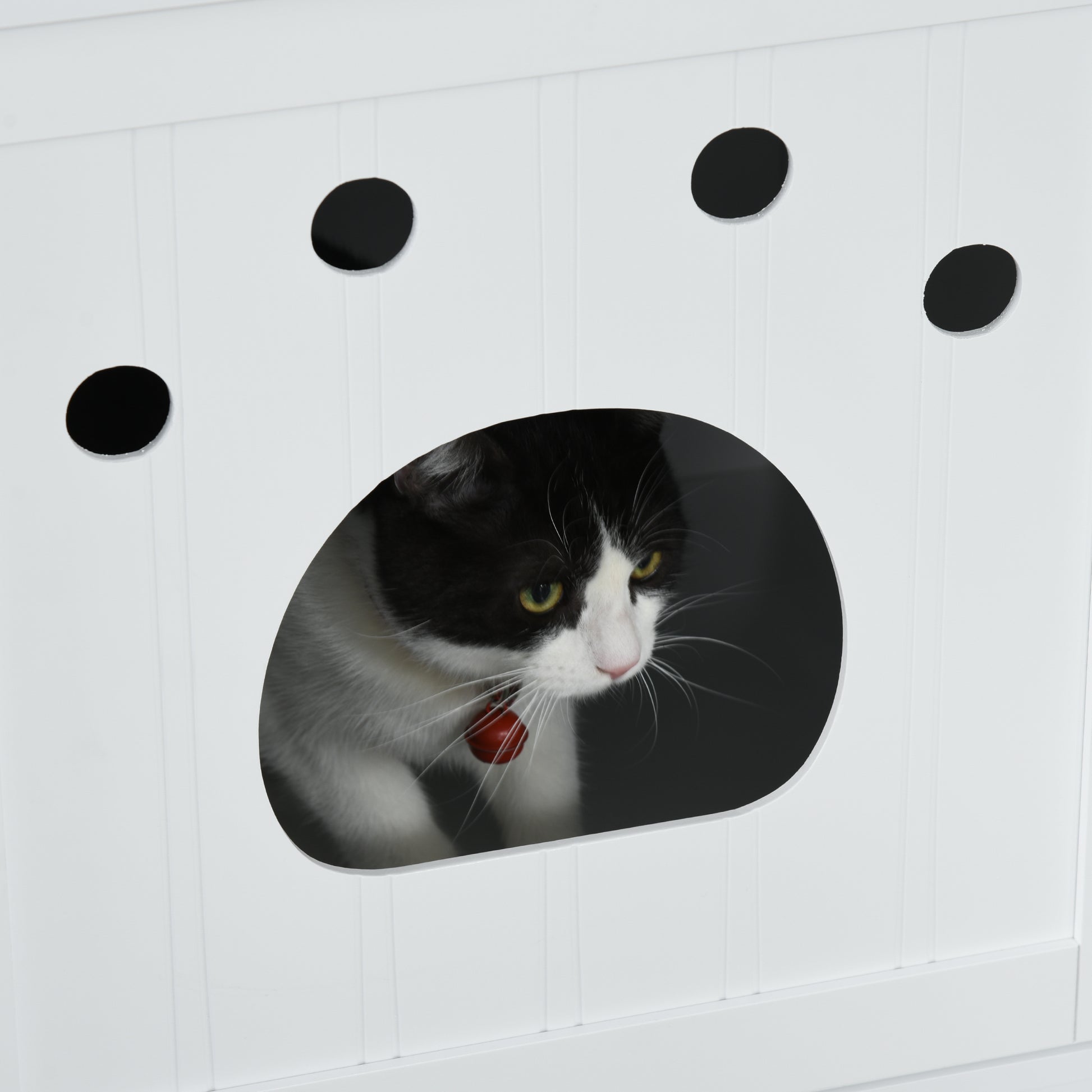 Pawhut Casa Para Gatos De Madera Mueble Arenero Gatos Con Puerta 48x51x51 Cm_4