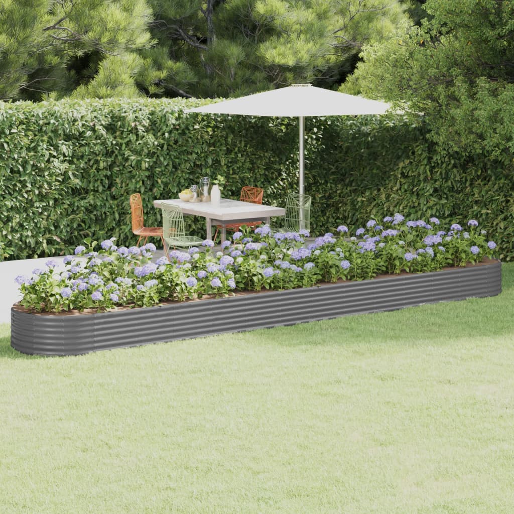 Jardinera Arriate Acero Galvanizado Gris 544x100x36 Cm_1
