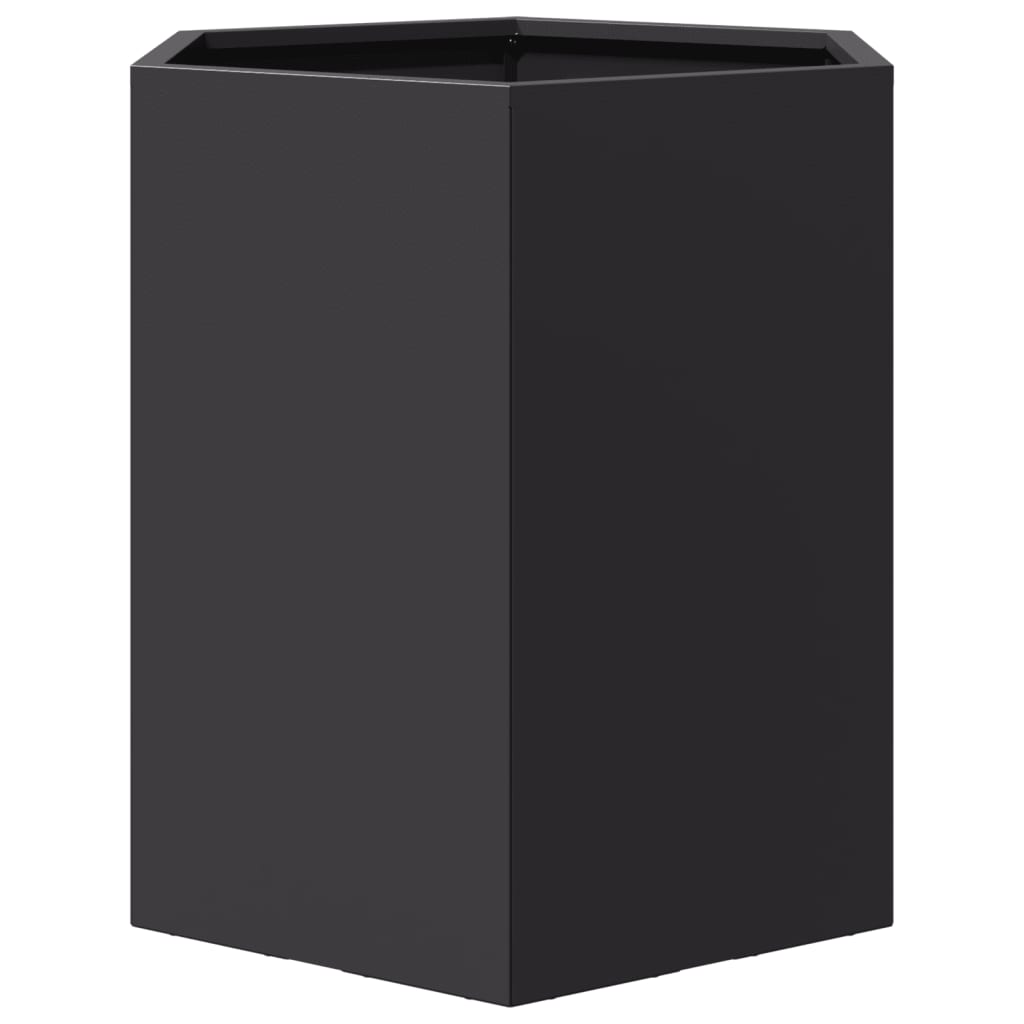 Jardineras Hexagonales 2 Uds Acero Negra 46x40x45 Cm_5