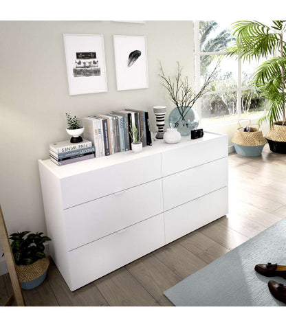 Comoda Doble 6 Cajones Begijar En Acabado Blanco 62 Cm(alto)120 Cm(ancho)39 Cm(largo)_0