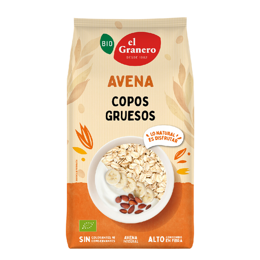Flocos de aveia integral biológica El Granero, 1 kg
