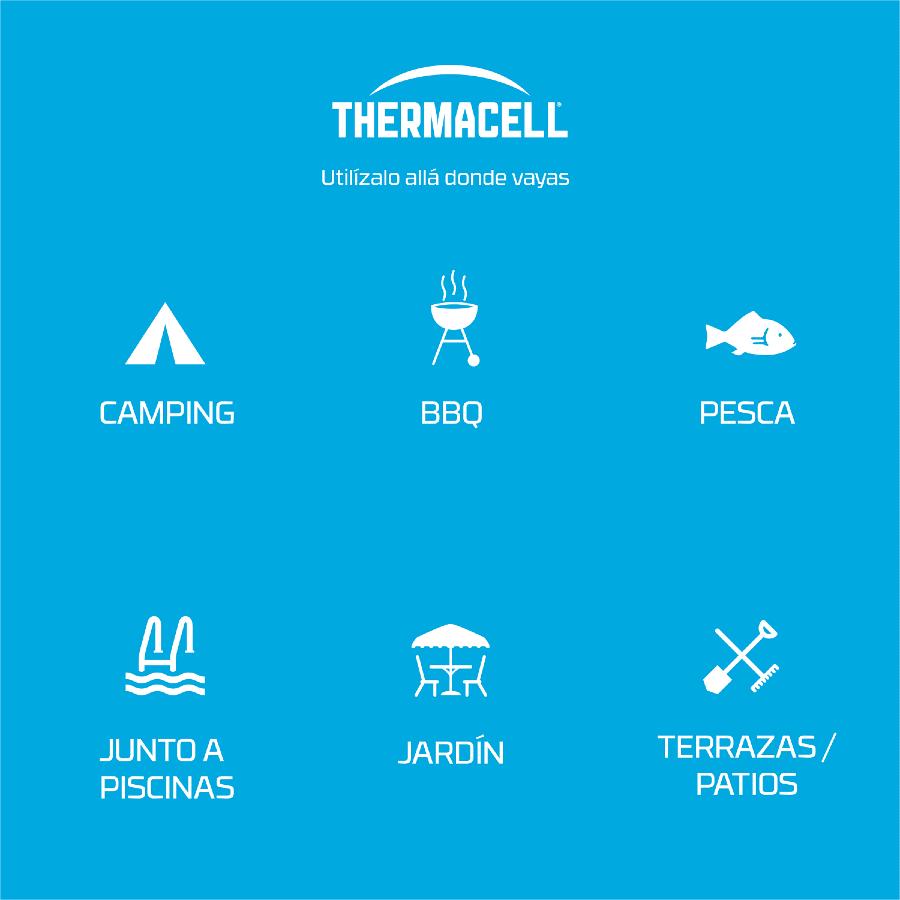 Difusor de mosquitos sem fios para exterior Thermacell® Black, até 20 m², inodoro e silencioso