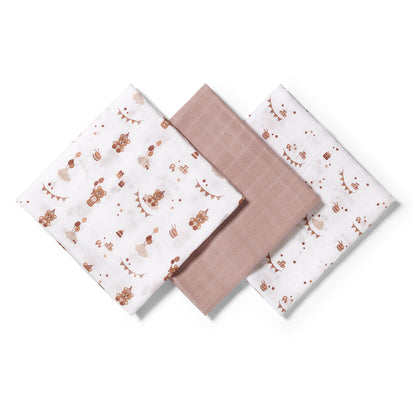Pack 3 Muselinas Bambú Organico 70x70 Cm Canela_5
