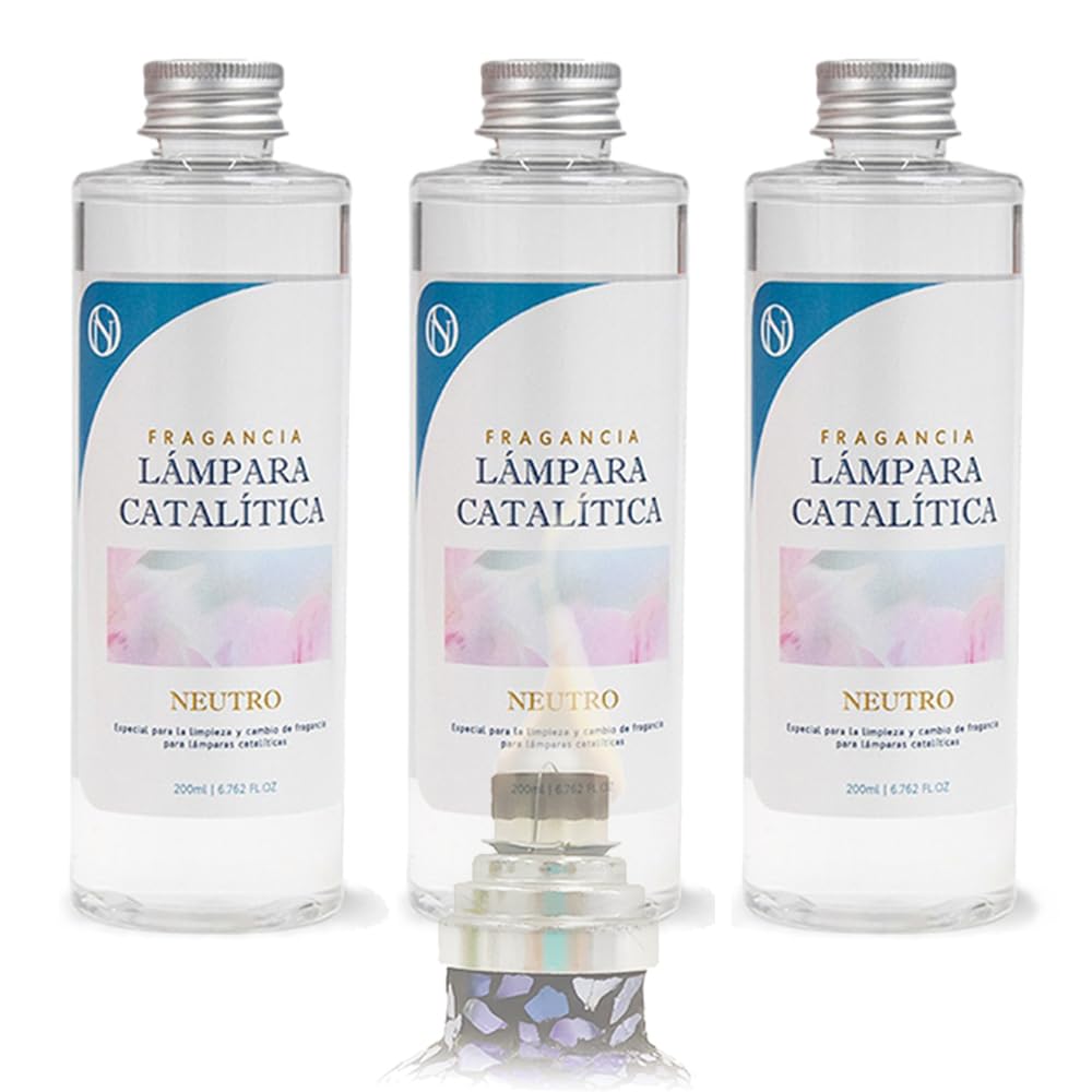Pack 3x Fragancia Neutra Para Lámpara Catalítica 200ml: Líquido Limpiador: Limpieza Mechas Y Cambios Fragancia_0