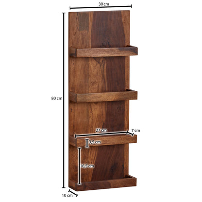 Estantería De Pared 30x80x10 Cm Madera Maciza De Sheesham_3