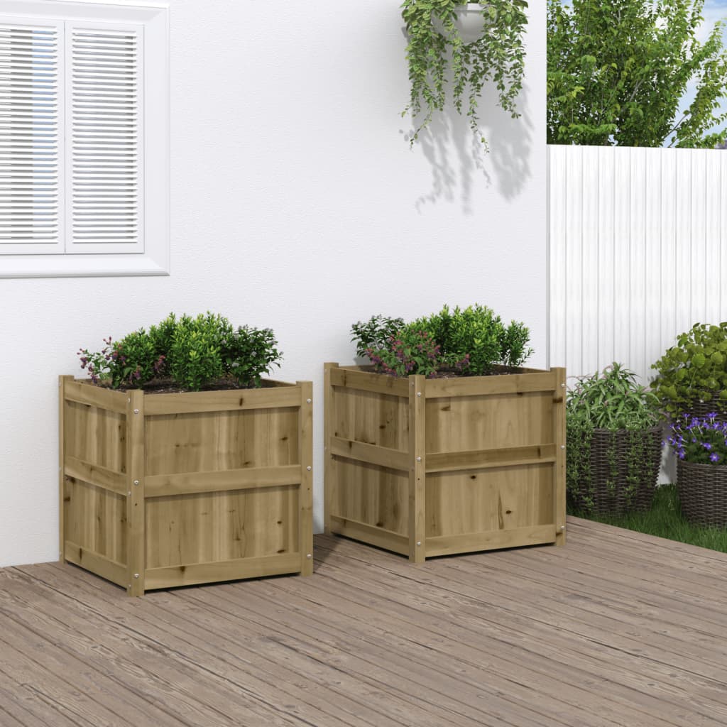Jardineras De Exterior 2 Unidades Madera Impregnada De Pino_1