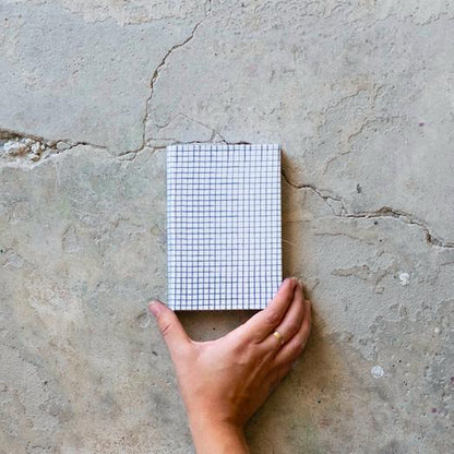 Kit de caderno xadrez azul e branco DIY
