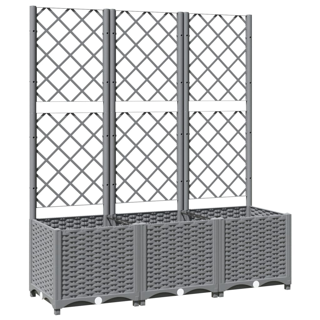Jardinera Con Enrejado Pp Gris Claro 120x40x136 Cm_0
