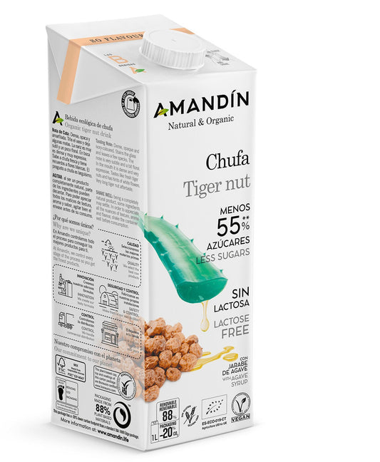 Bebida De Chufa Con Agave Bio Amandin 1L