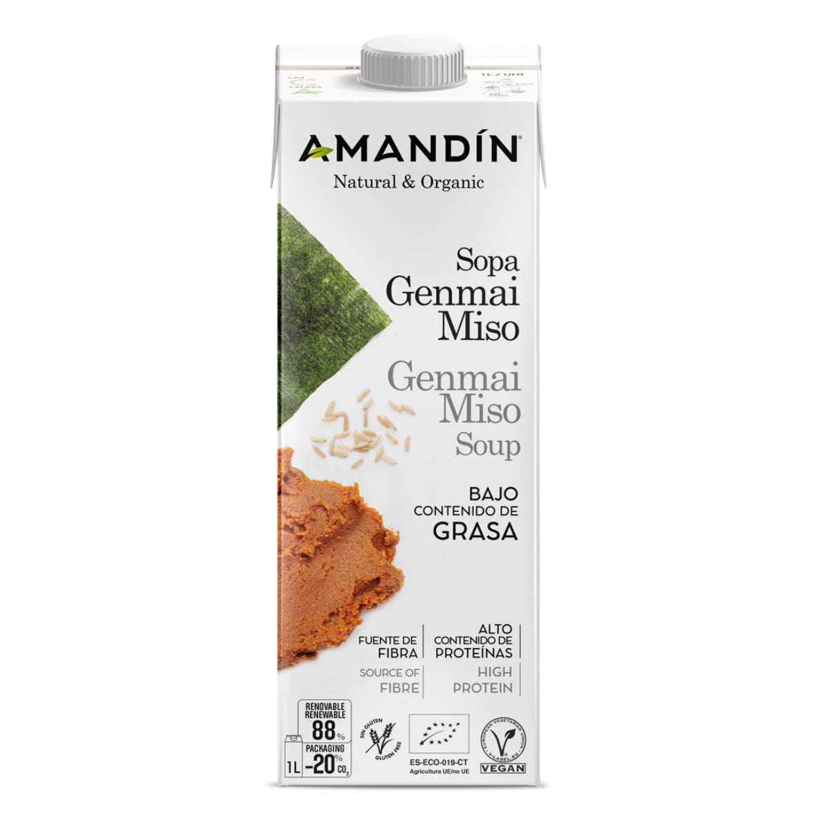 Sopa de Genmai Miso Bio Amandin 1L