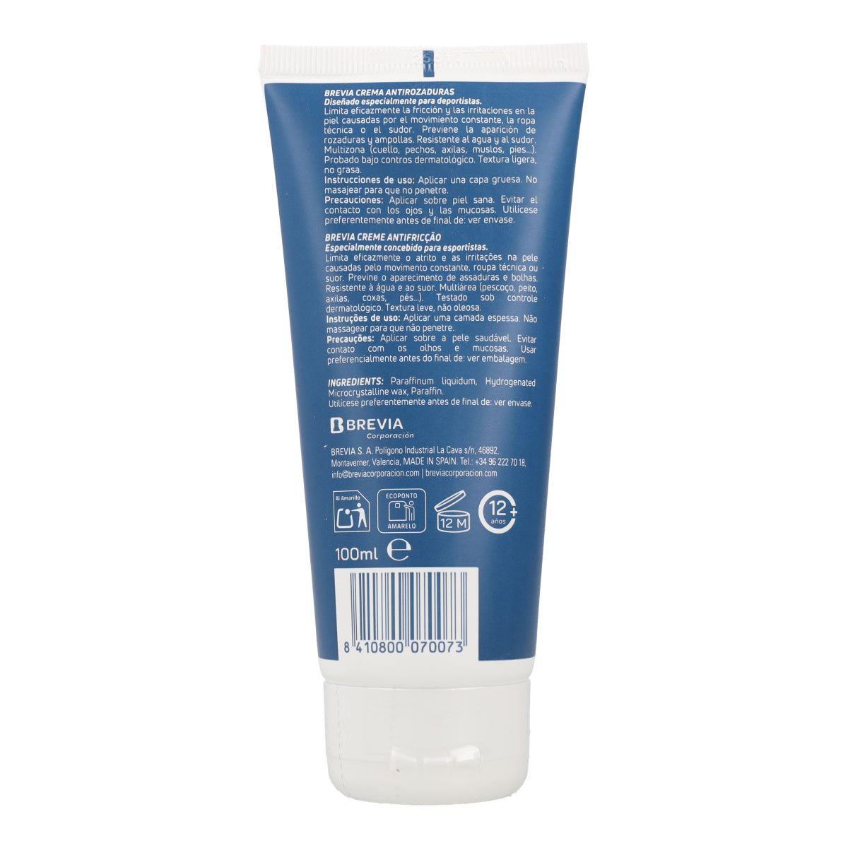 Crema Antifricción para la práctica de ejercicio Brevia 100 ml