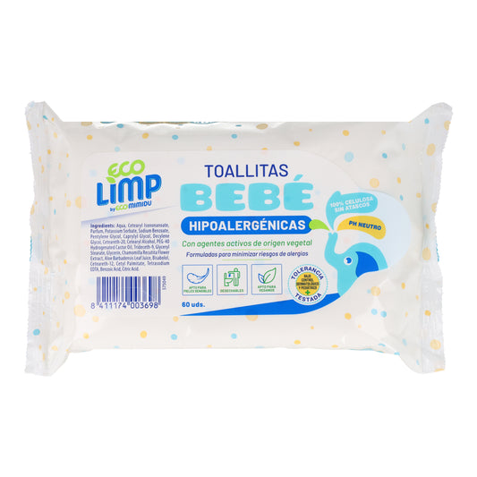 Toalhitas Húmidas Mimidu ECO Baby 60 Unidades